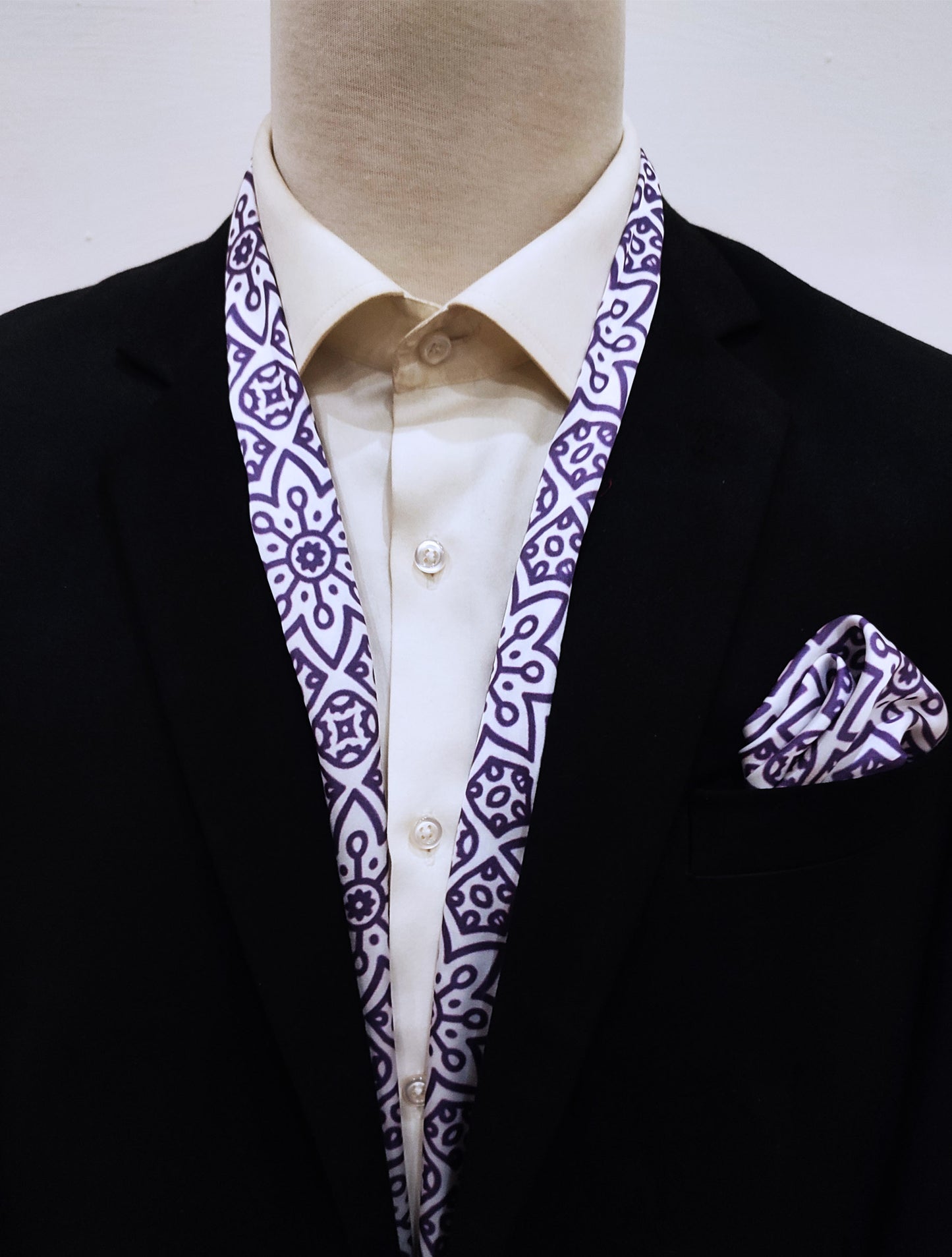 Midnight Magenta - Silk Men Scarf and Pocket Square Set