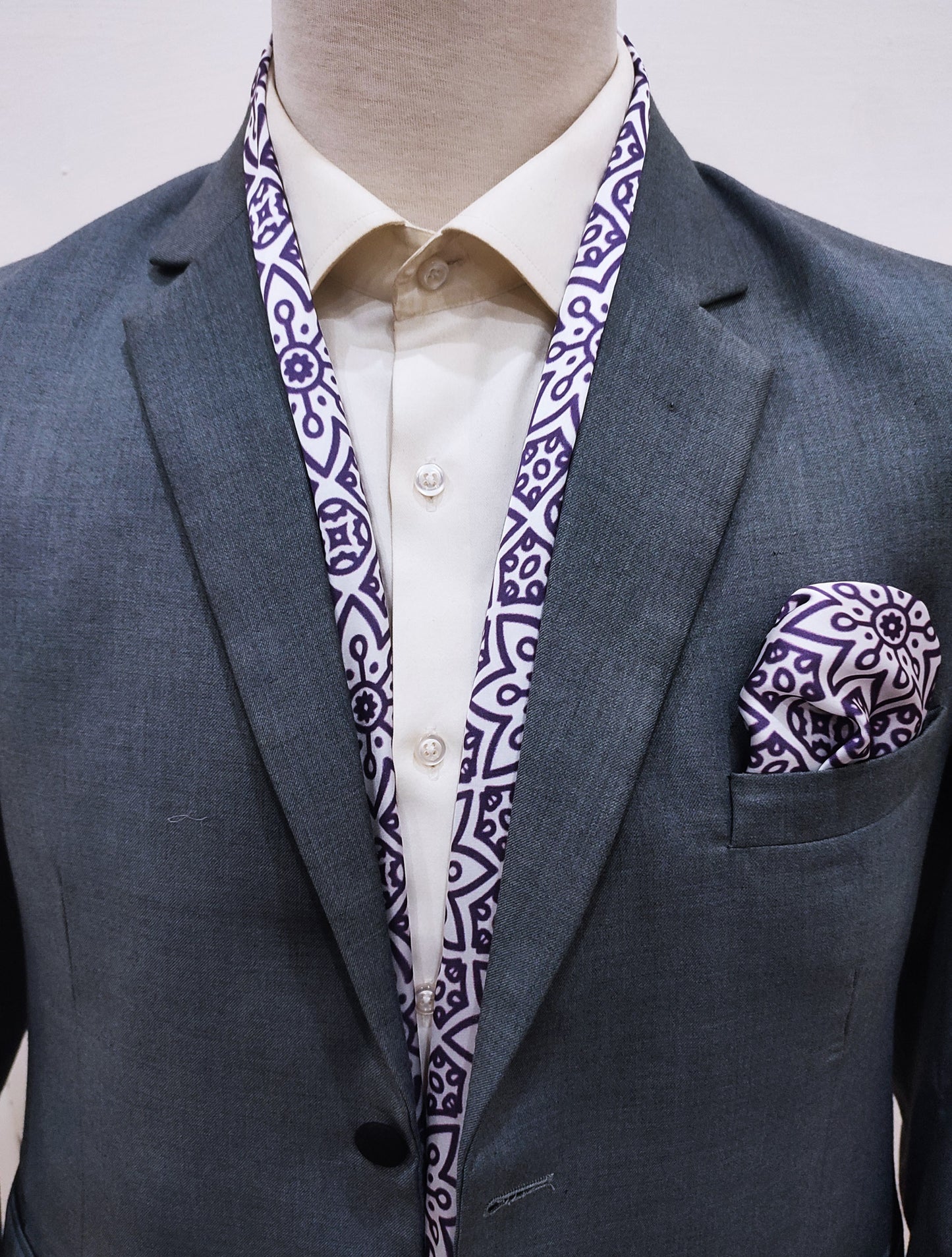Midnight Magenta - Silk Men Scarf and Pocket Square Set