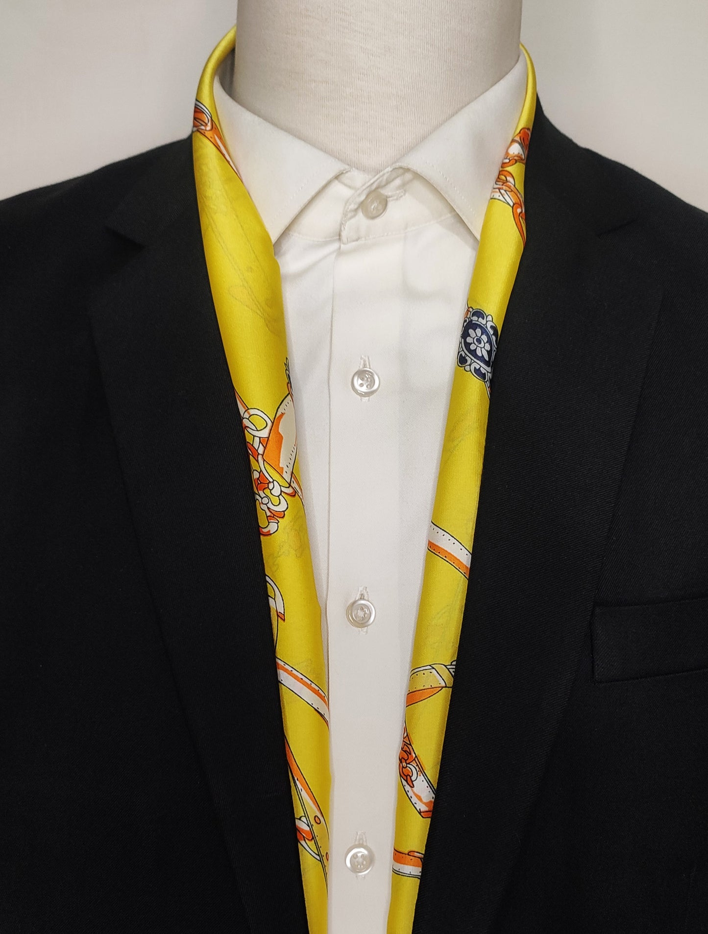 Chains and Straps (Yellow) - Silk Scarf