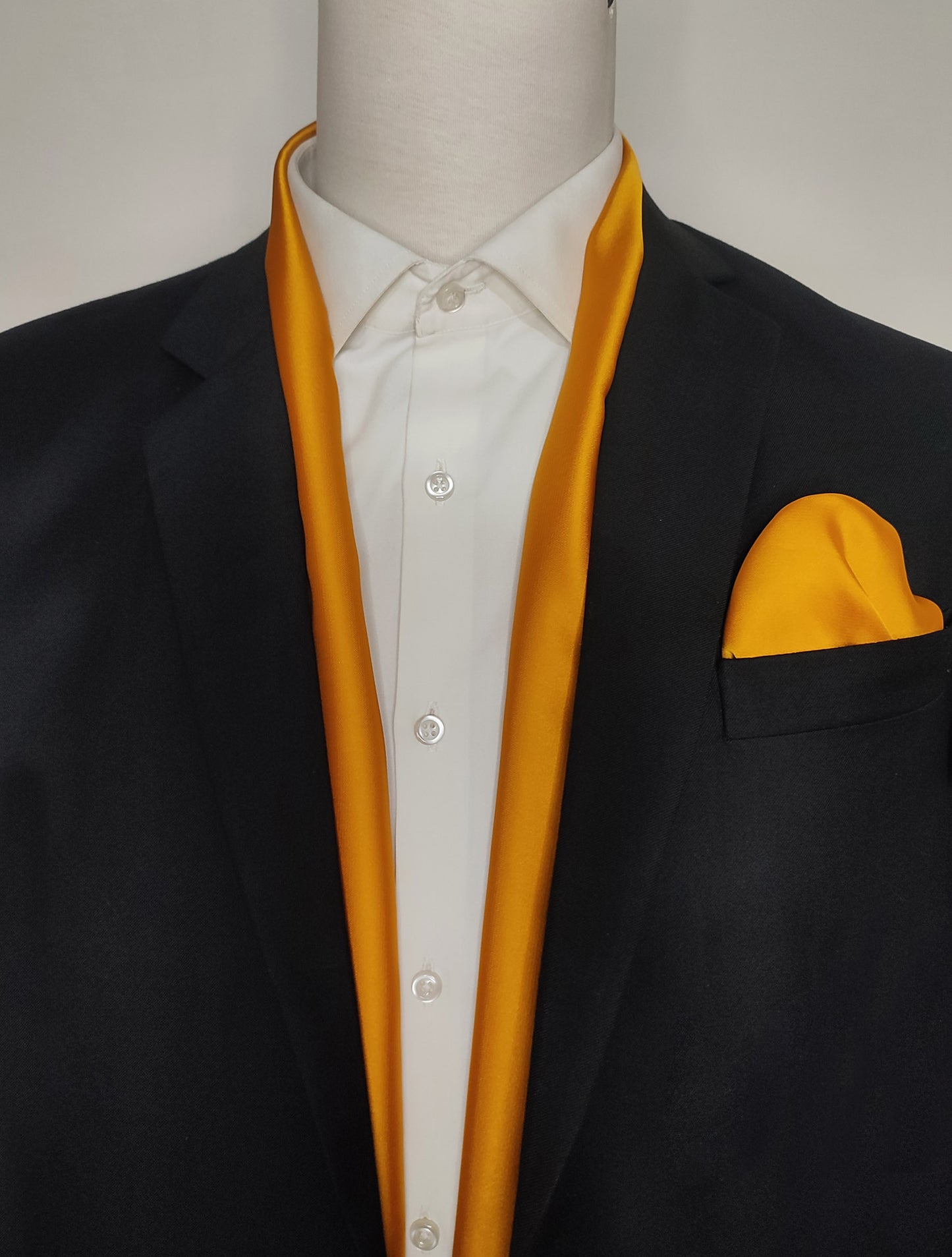Mustard Solid - Silk Scarf and Pocket Square Set