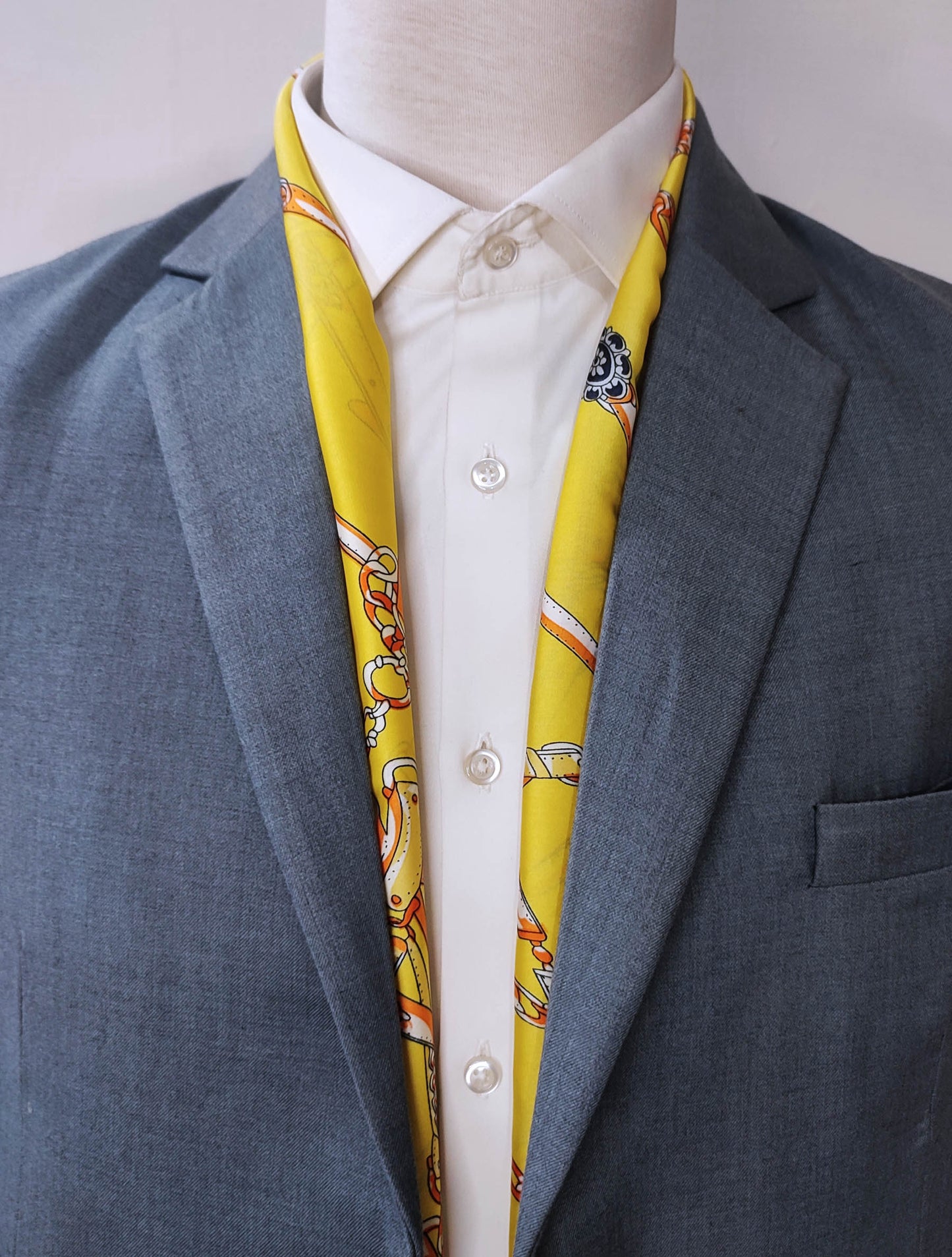 Chains and Straps (Yellow) - Silk Scarf