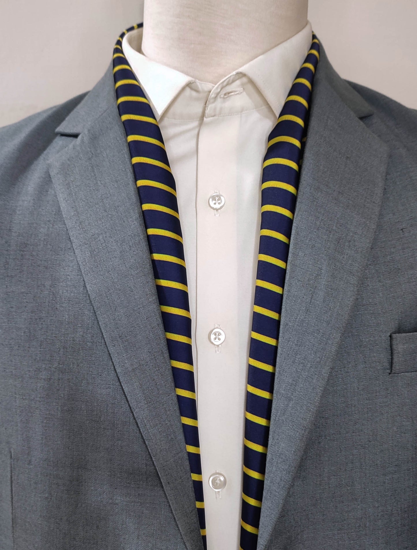 Blue and Gold Stripes - Silk Scarf