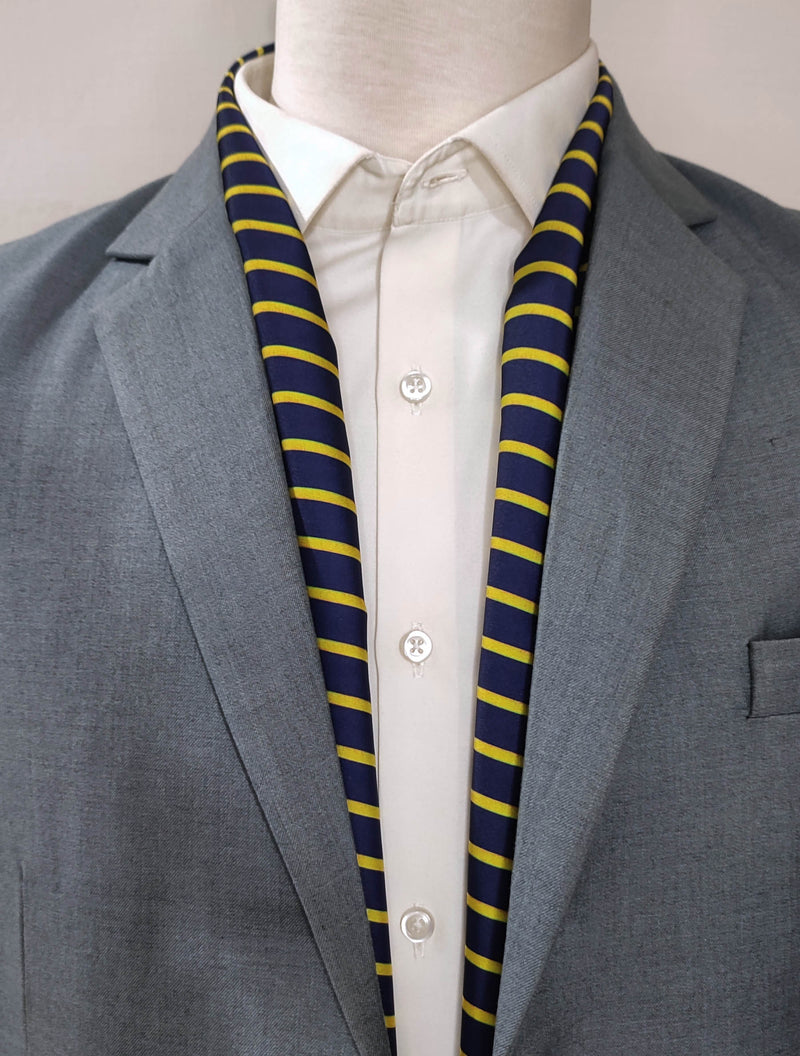 BLUE AND GOLD STRIPES - SILK scarves