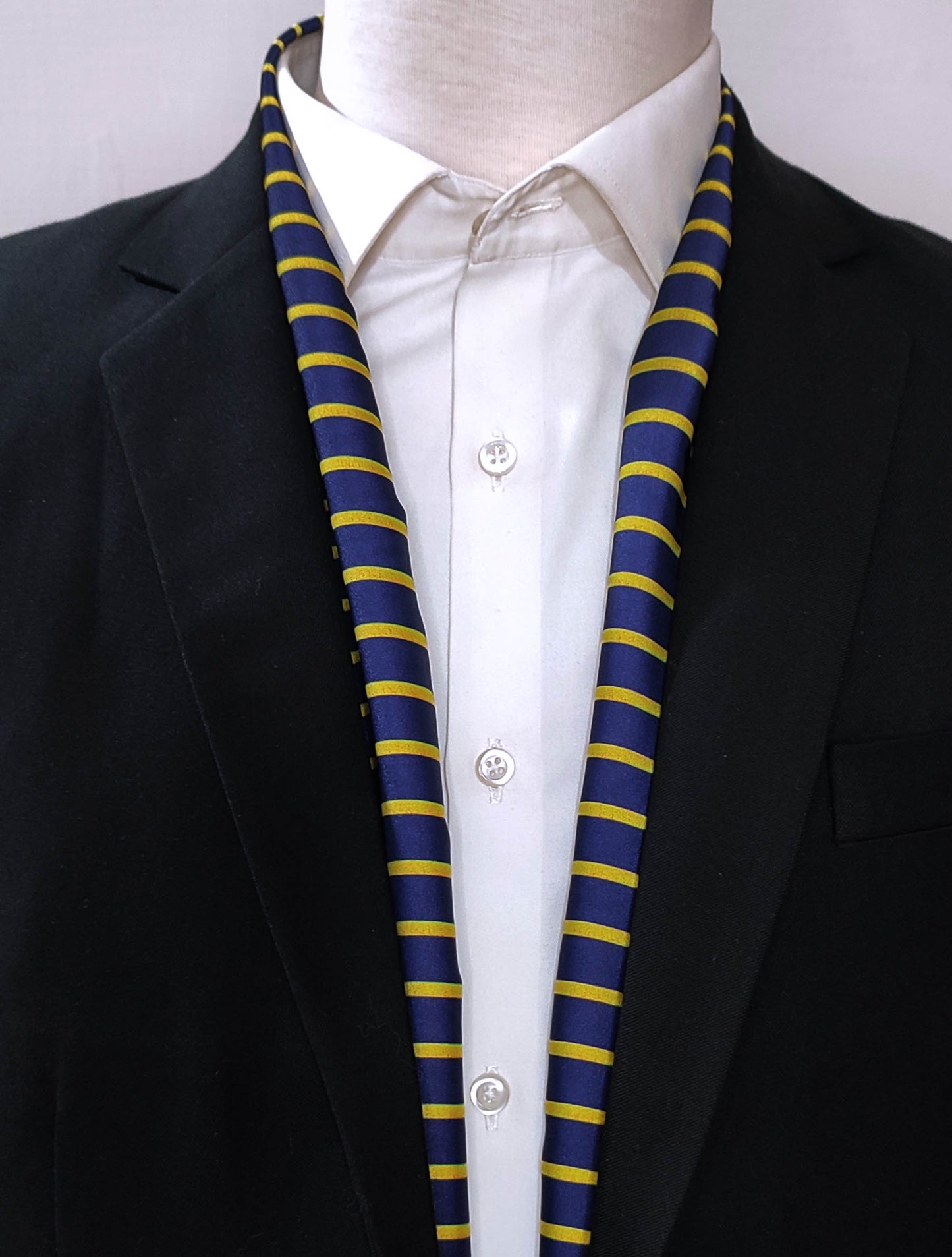 Blue and Gold Stripes - Silk Scarf