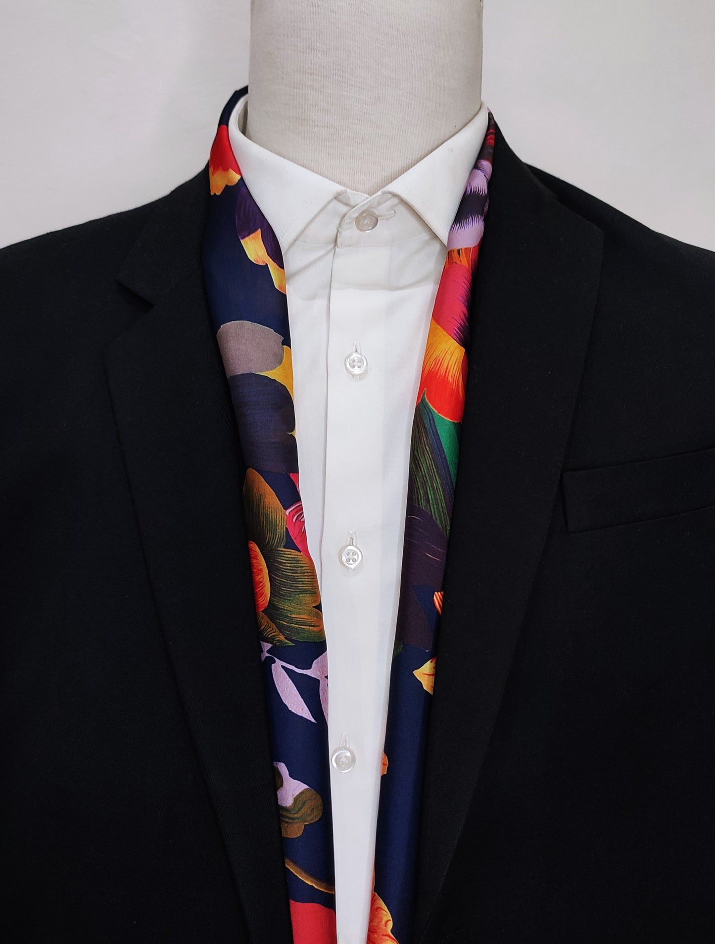 The Mighty Blue Jungle Silk - Silk Men Scarf