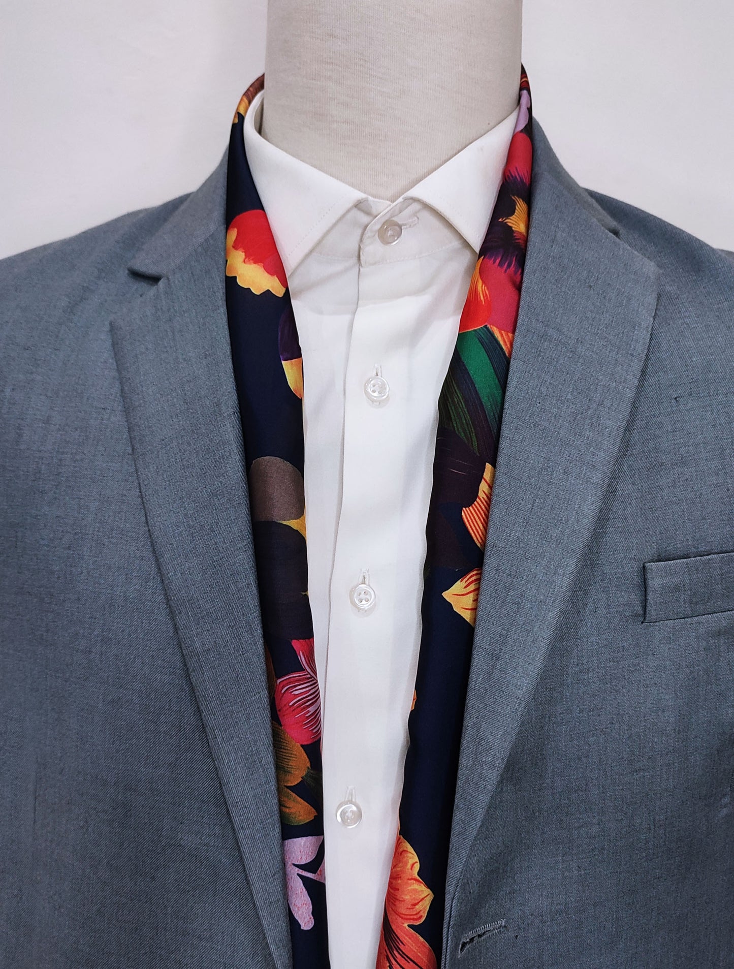 The Mighty Blue Jungle Silk - Silk Men Scarf