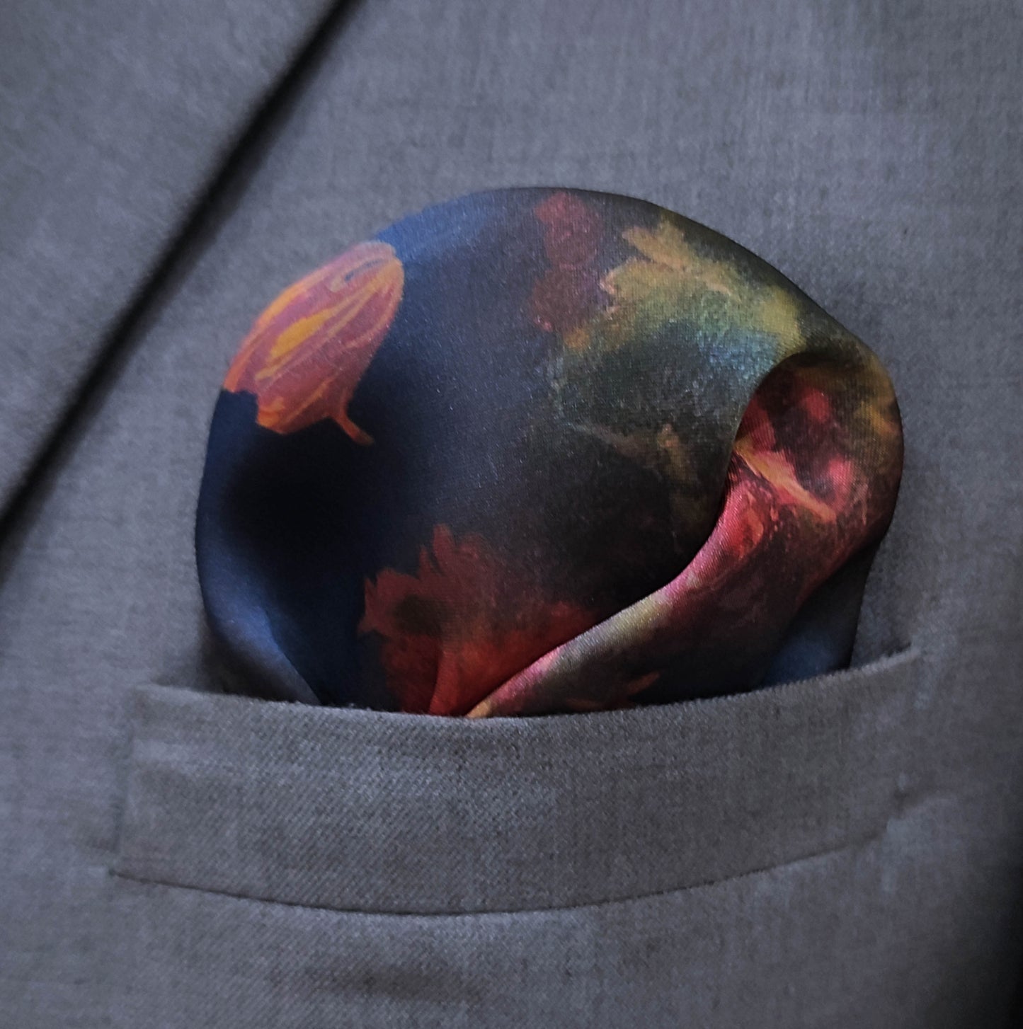 Pleasant Floral Silk Pocket Square