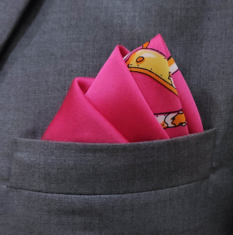 Chains and Straps (Pink) - Silk Pocket Squares