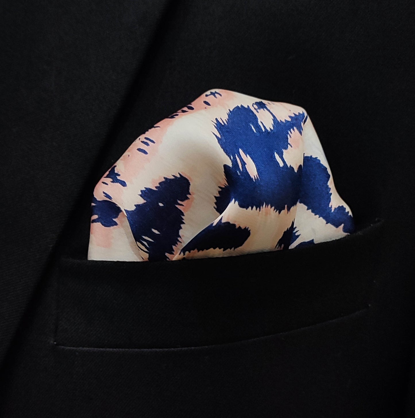 Snow Leopard Silk Pocket Square