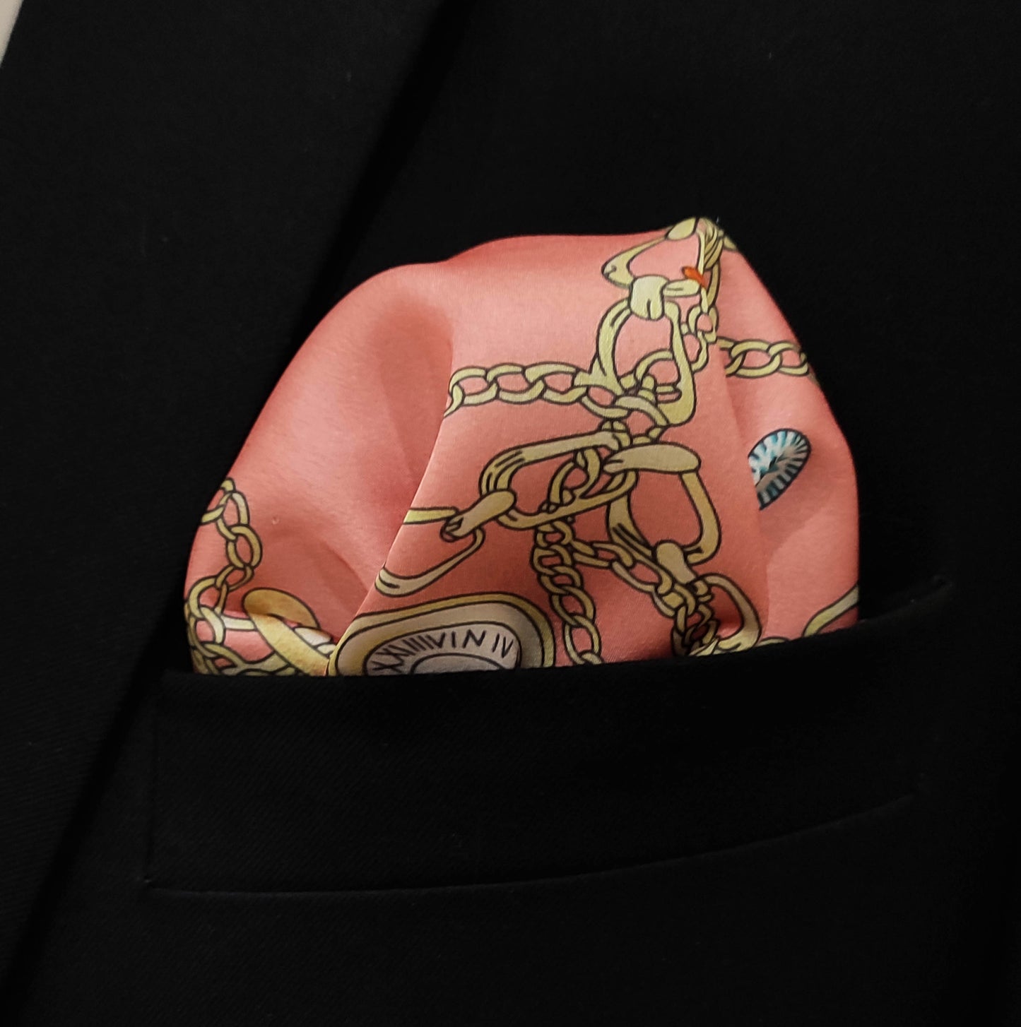 Chain Me Up Silk Pocket Square
