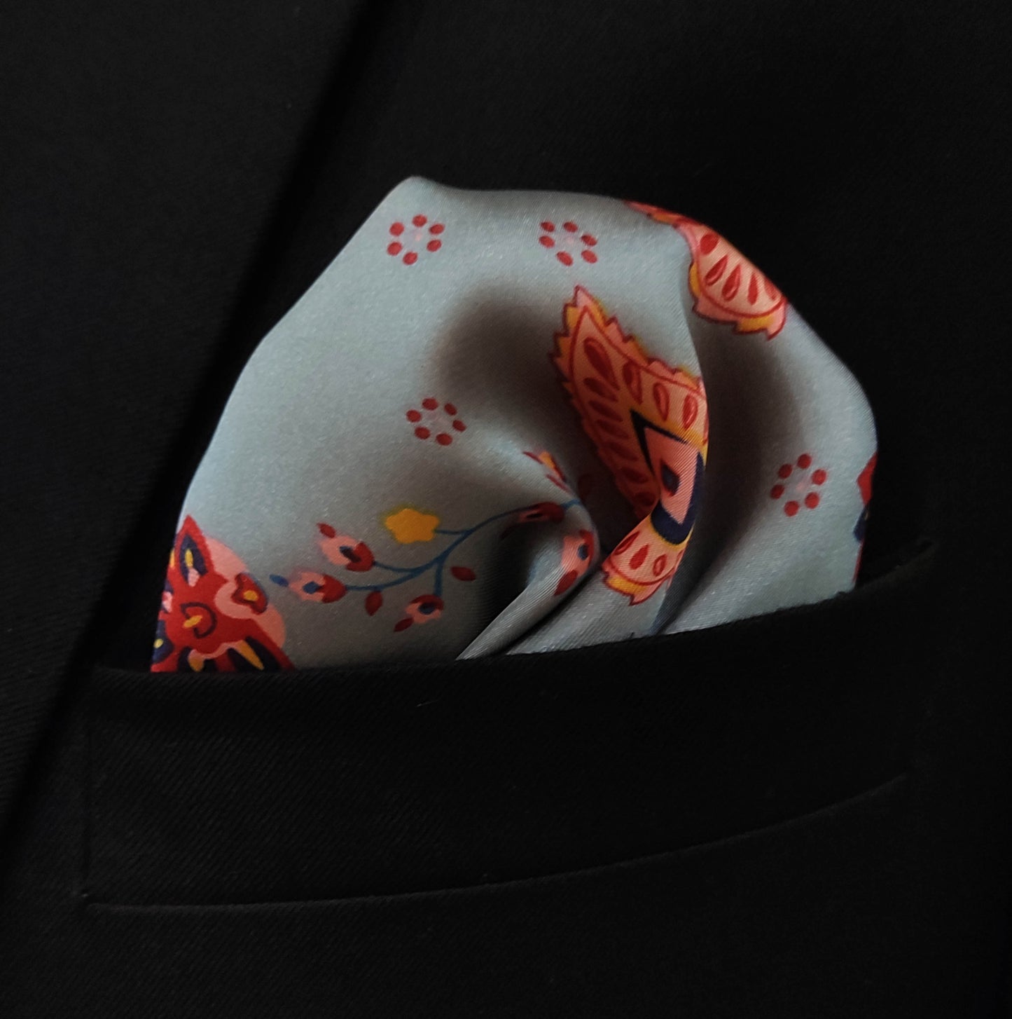 The Paisley Petals Silk Pocket Square