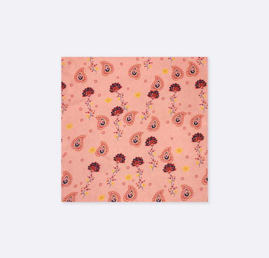 Pink Paisley Petals Silk Pocket Square
