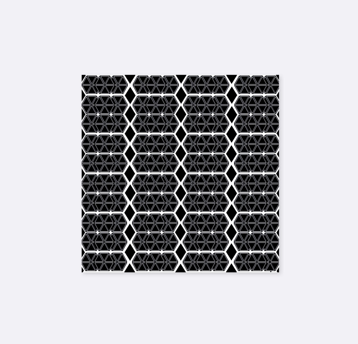Black and White Hexagonal - Silk Pocket Square
