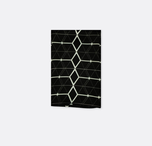 Black and White Hexagonal - Silk Pocket Square