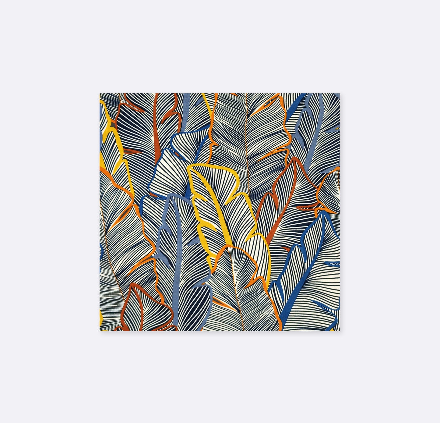 Leafy Blue Linen Pocket Square