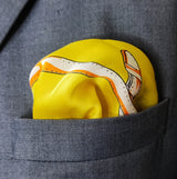 Chains and Straps (Yellow) - Silk Pocket Squares