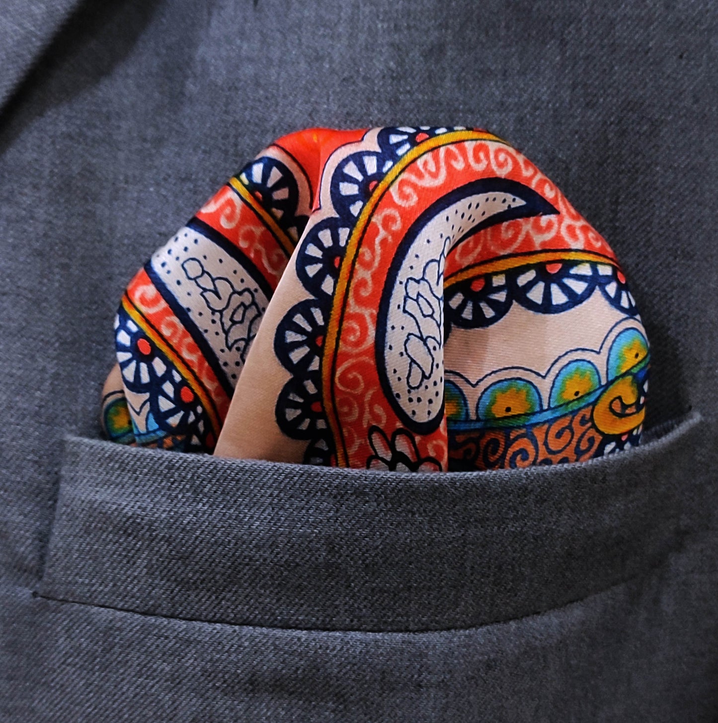 Paisley Art Show Silk Pocket Square