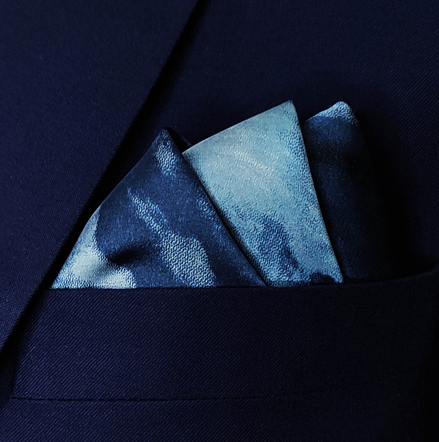 Deep Blue Ocean Silk Pocket Square