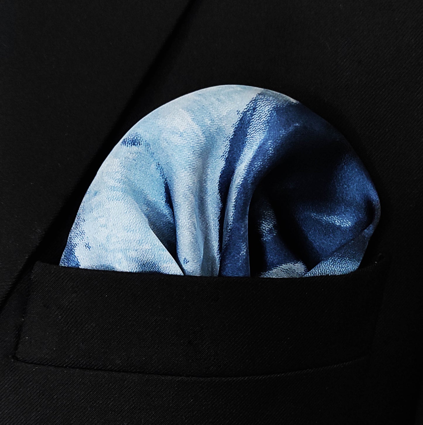 Deep Blue Ocean Silk Pocket Square