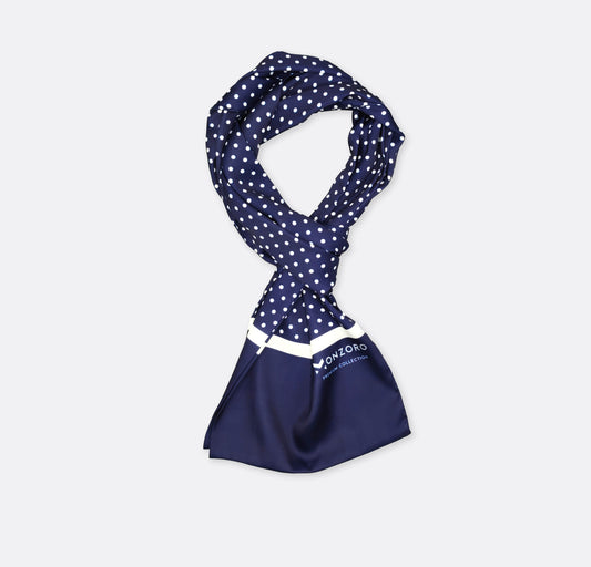 Starry Blue Night Polka Dots - Silk Men Scarf