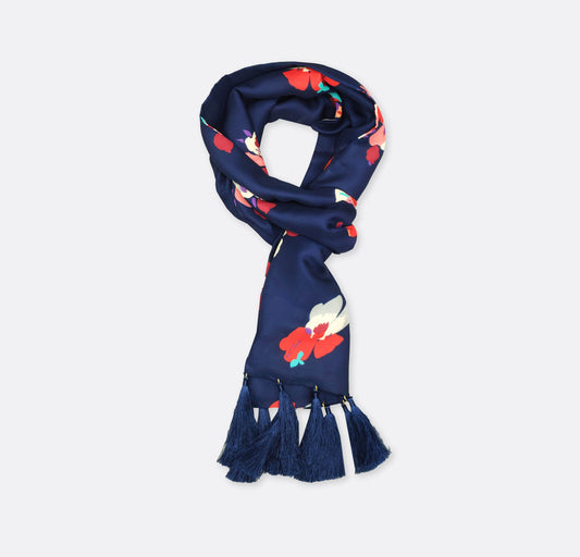 The Deep Blue Floral - Silk Men Scarf
