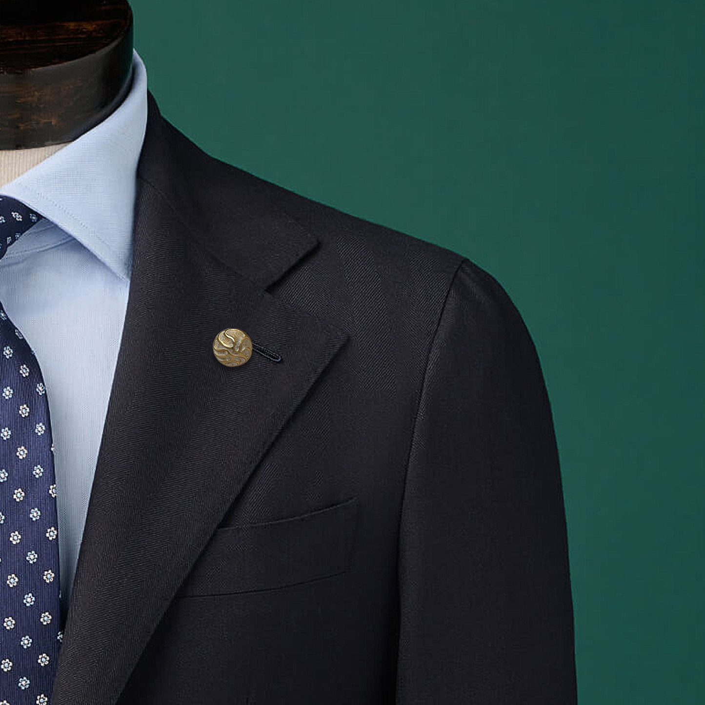 Golden Scallop Lapel Pin by Monzoro – view 2