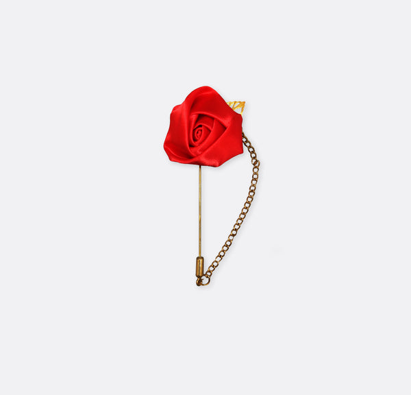 Red Floral Lapel Pins