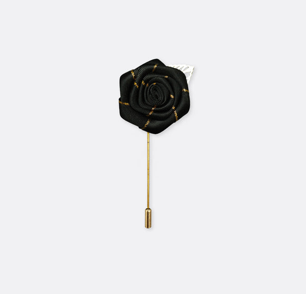 Black texture Floral Lapel Pins