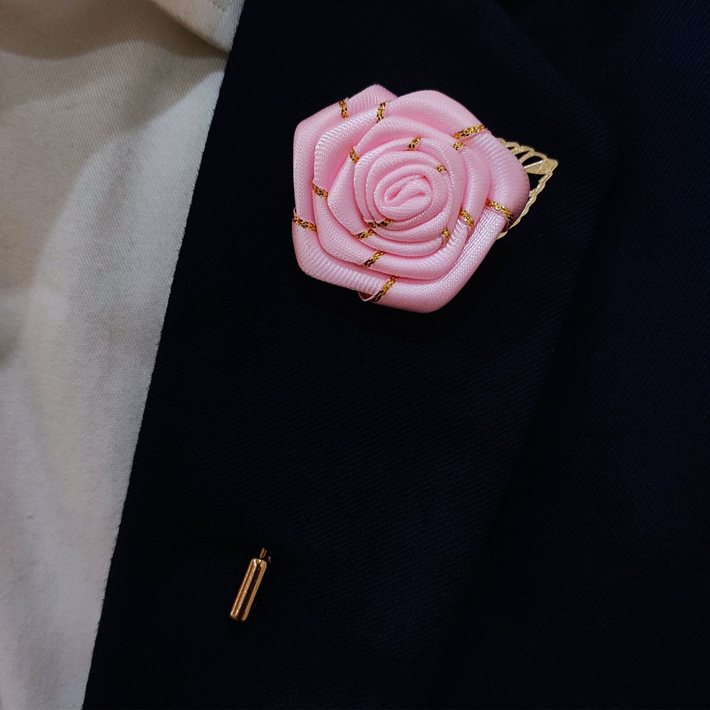 Pink Texture Floral Lapel Pin