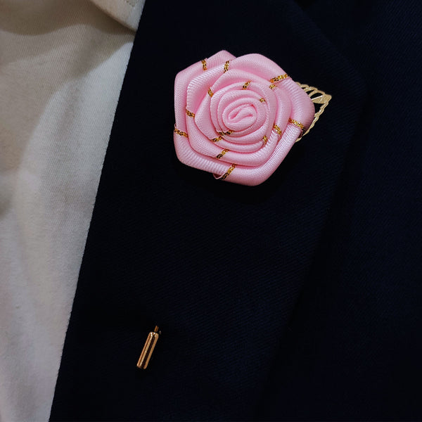 Pink texture floral lapel pins