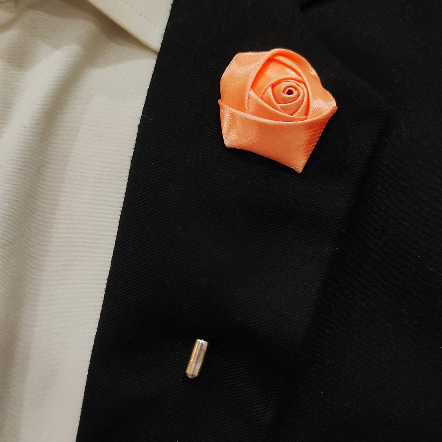 Peach Floral Lapel Pin