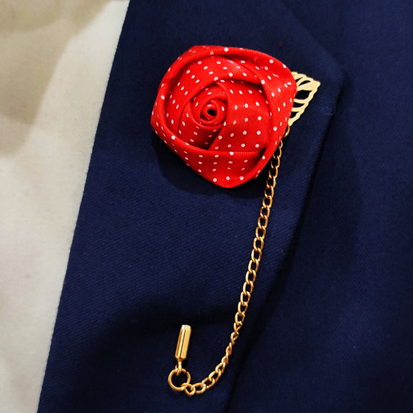 mini red Polka Drops Floral Lapel Pins