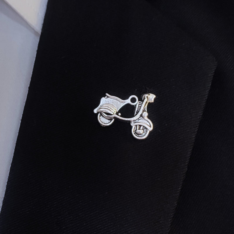 Silver SCOOTER - METAL LAPEL PINS