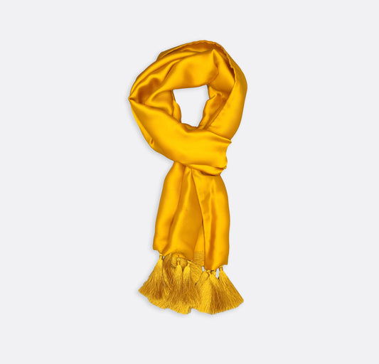 Mustard Solid - Silk scarf