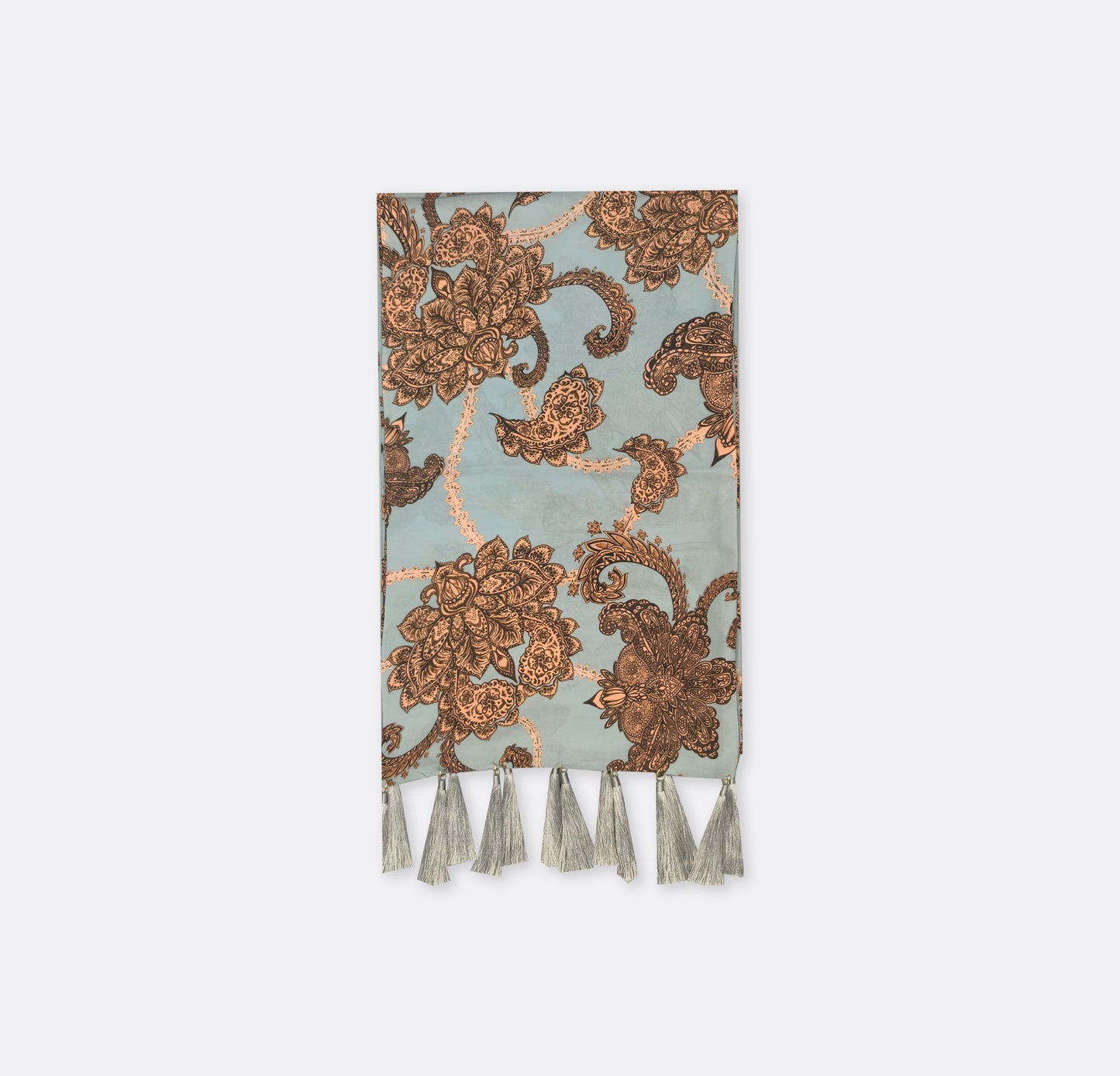 Grey Box Pleated - Silk Scarf