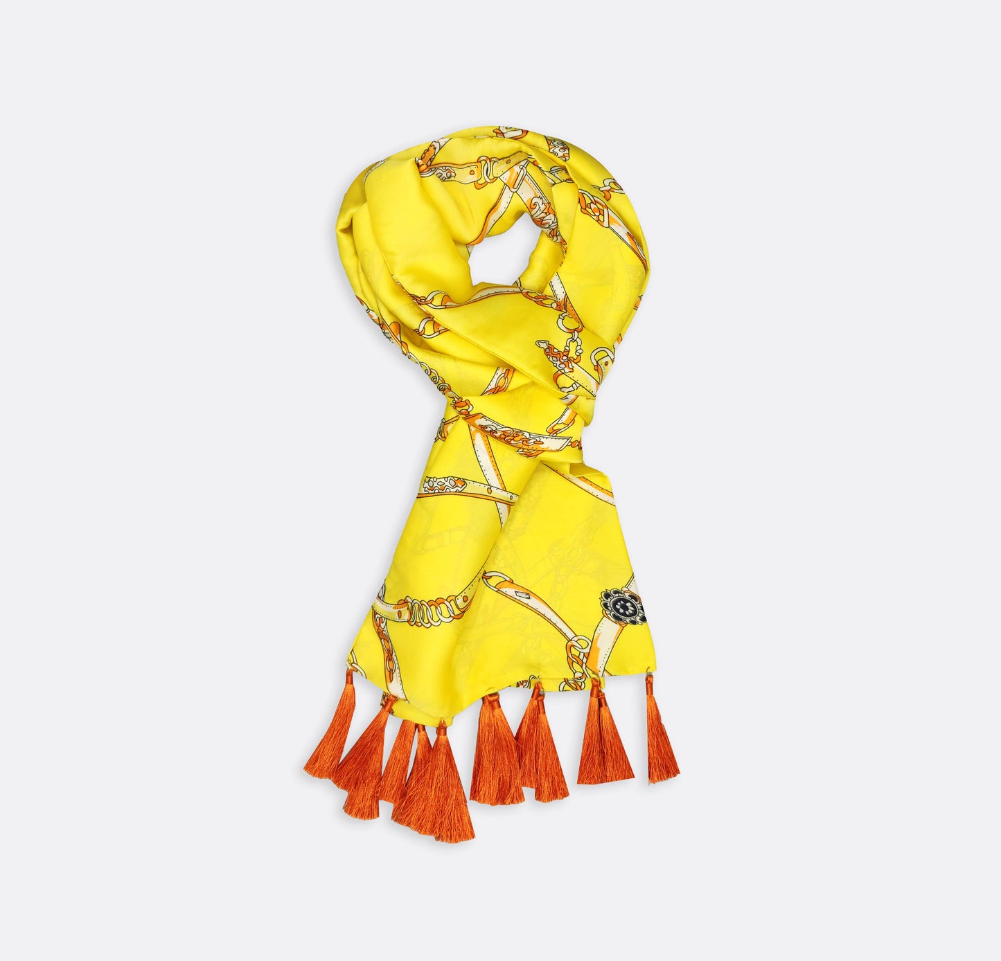 Chains and Straps (Yellow) - Silk Scarf
