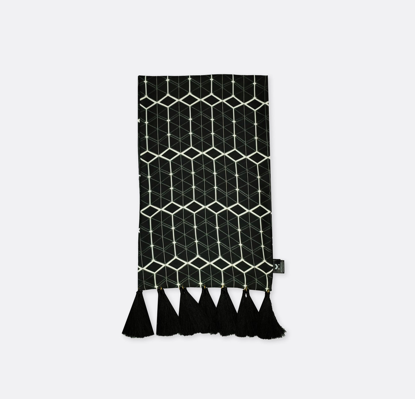 BLACK AND WHITE HEXAGONAL - SILK scarf