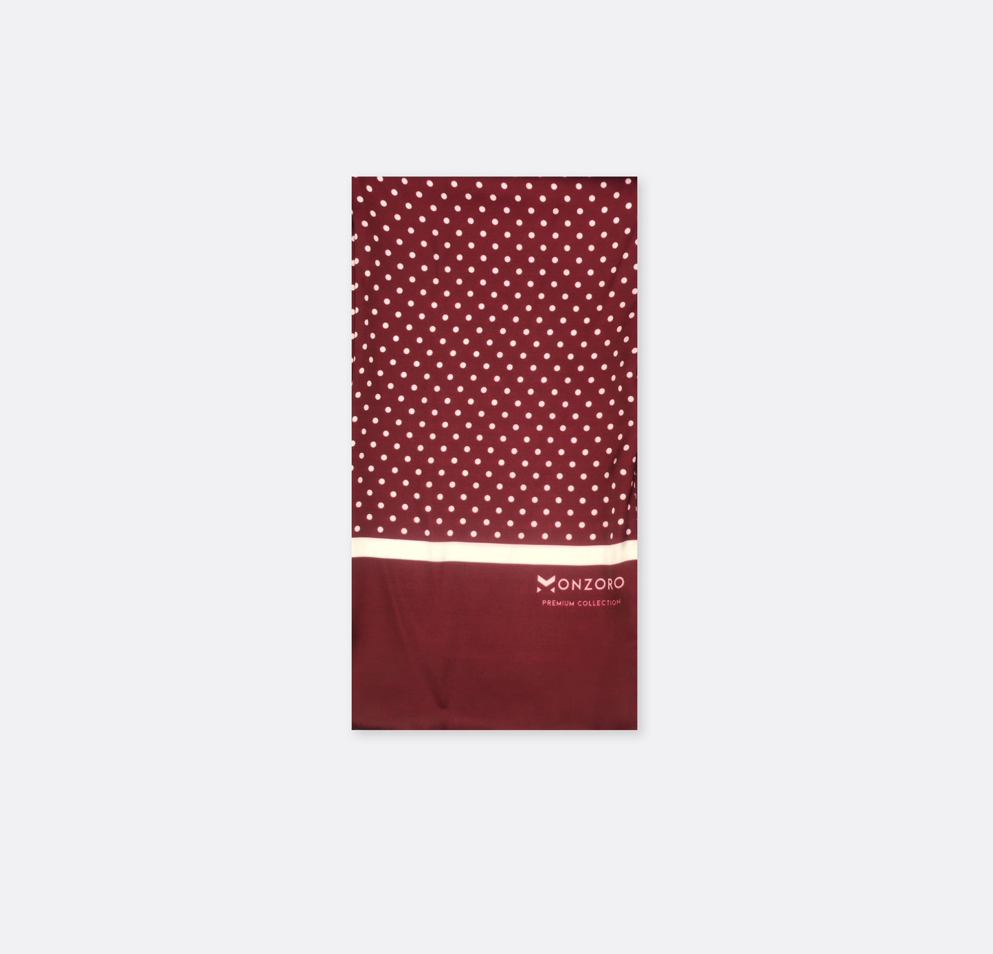 Dark Maroon with White Polka drops - Silk Scarf