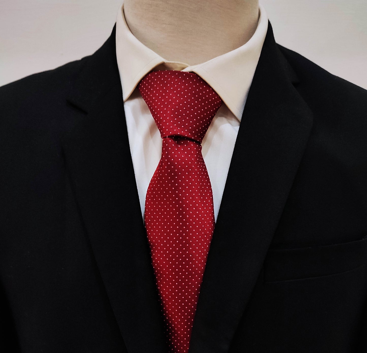 Maroon Dotted Swiss Tie