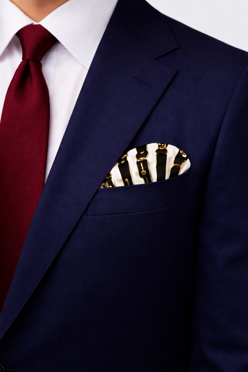 Graphite Axis Silk Pocket Square by Monzoro – view 5