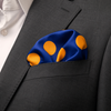 Navy Blue with Orange Polka Dots Silk Pocket Square by Monzoro – view 27