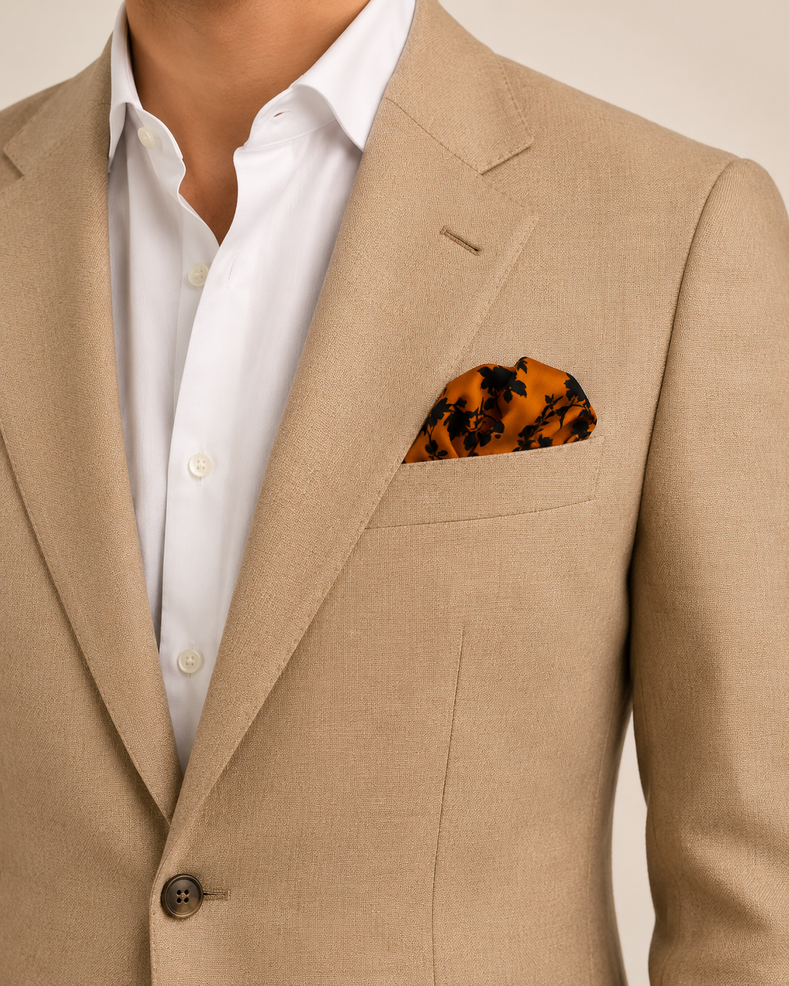 Orange Silhouette Pocket Square by Monzoro – view 5