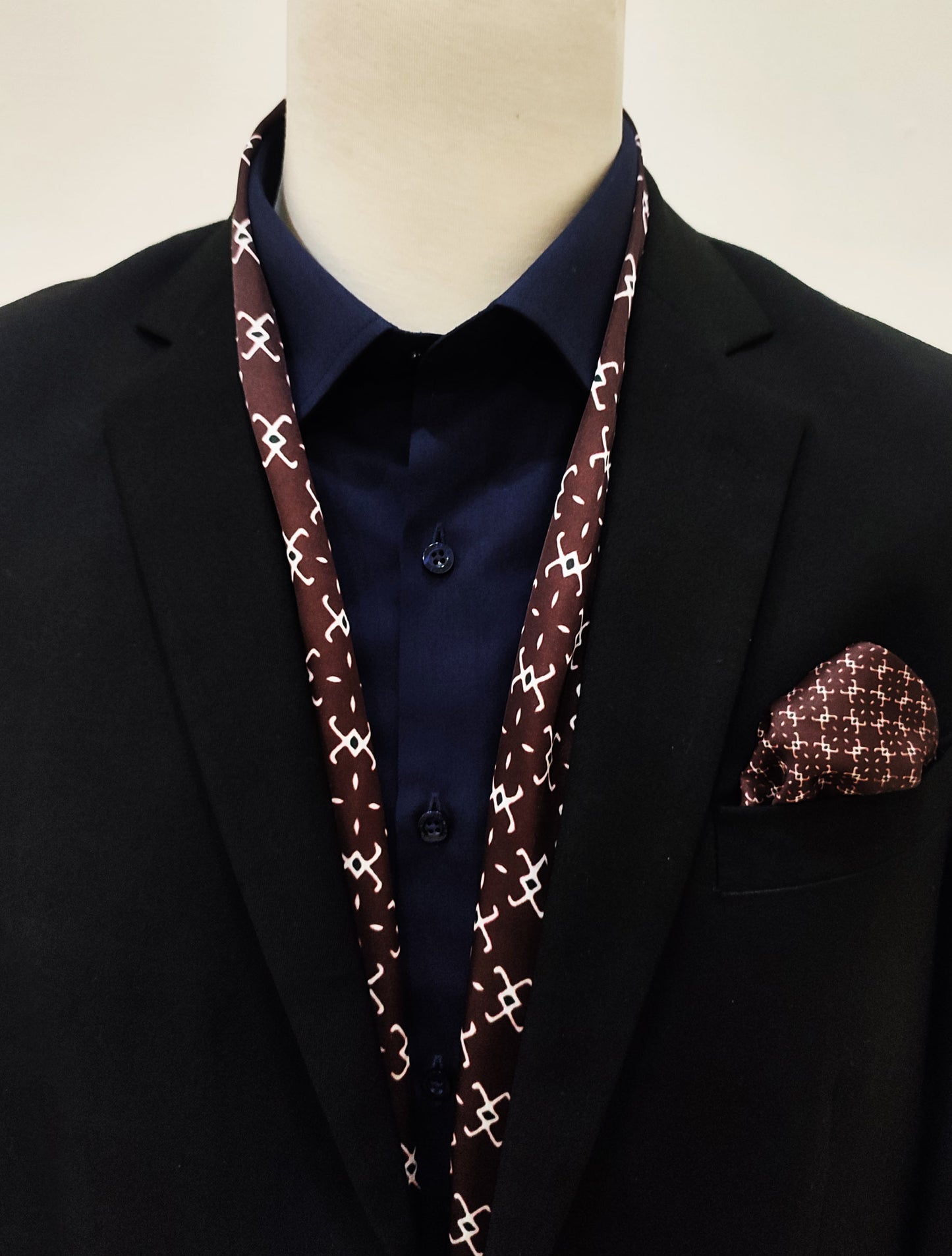 Burberry Chocolate Silk Scarf and pocket Square Set