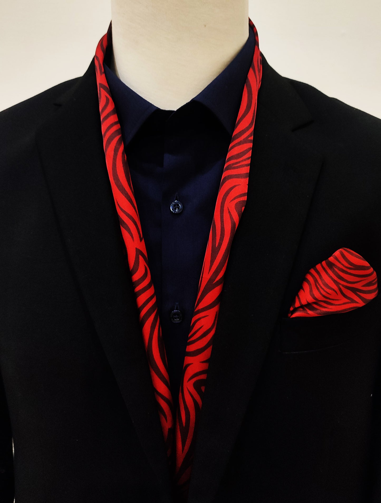 Red Velvet - Silk Scarf and Pocket Square Set