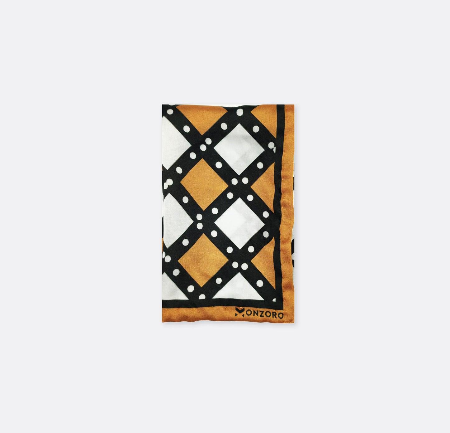 White Round Vector Design Silk Pocket Square