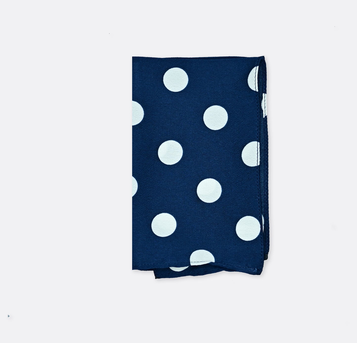 Navy Polka Silk Pocket Squares