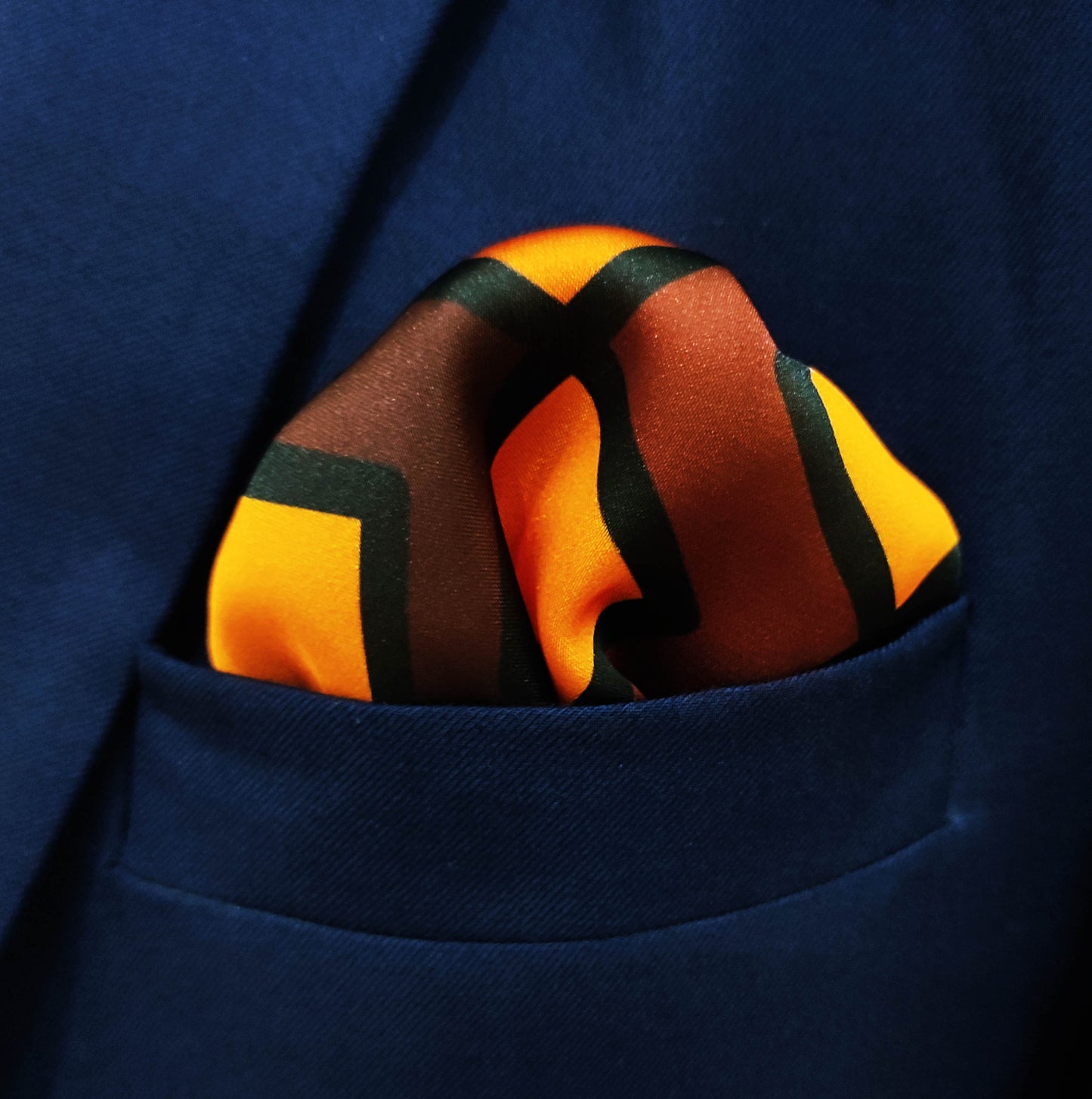 Fashion Geometric Pattern Silk Pocket Square