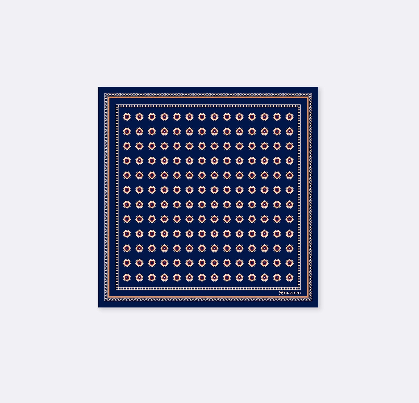 Navy Blue & Gold Reversible Silk Pocket Square