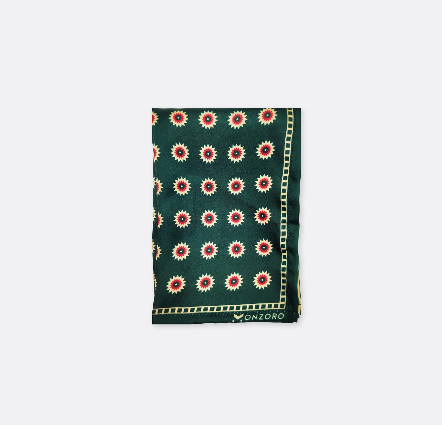 Green & Gold Reversible Silk Pocket Square