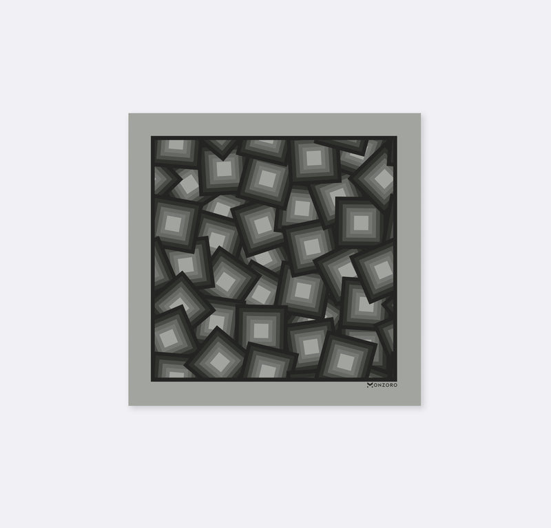 Grey and white minimalistic - silk pocket squares